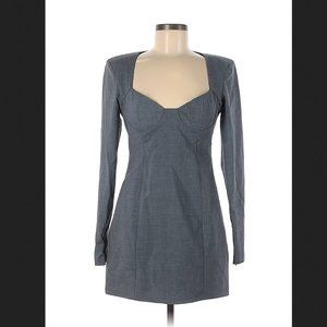 NWT Zara Long Sleeve Mini Grey Dress